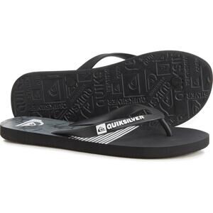 Quiksilver Men Java Slash Logo Flip-Flops Size 12 Black Sandals New with Tags